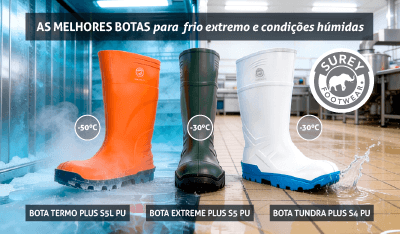 Quais são as melhores botas para trabalhar em frio extremo e em condições húmidas?