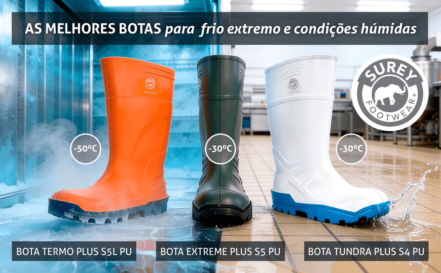 Quais são as melhores botas para trabalhar em frio extremo e em condições húmidas?