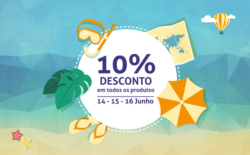 10% de desconto em todos os produtos
