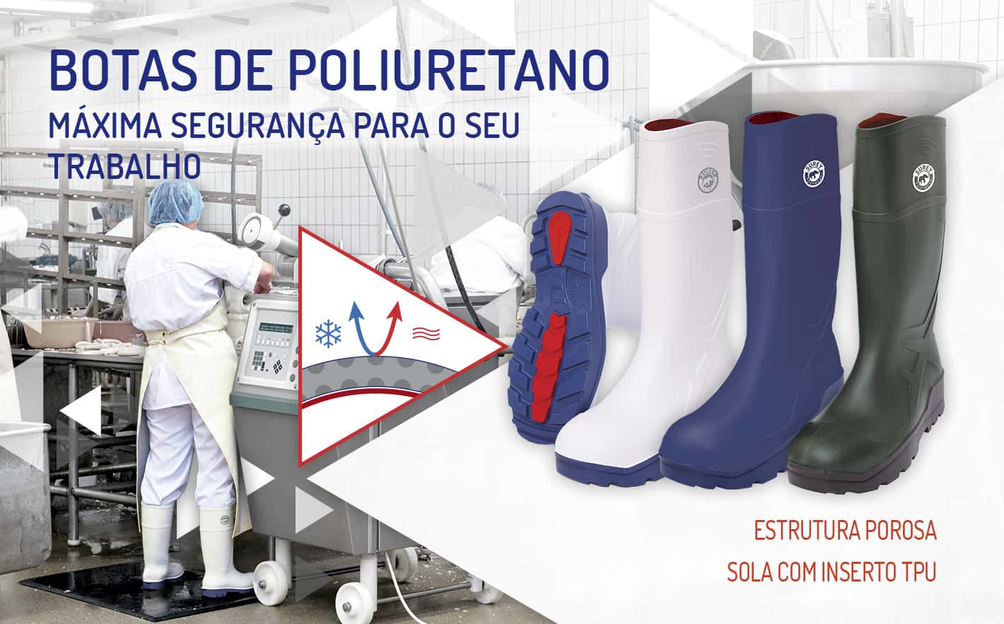 Botas de poliuretano. Máxima segurança para o seu trabalho