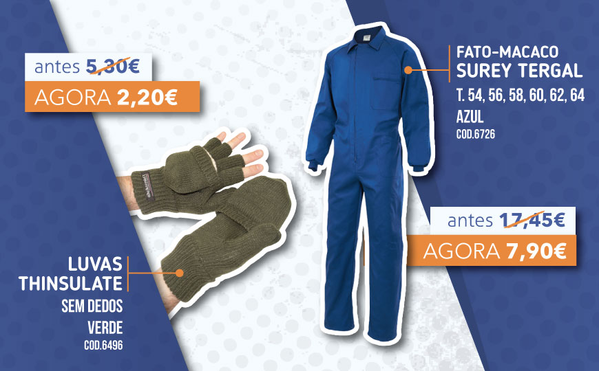Promoção fato-macaco Surey Tergal e luvas Thinsulate