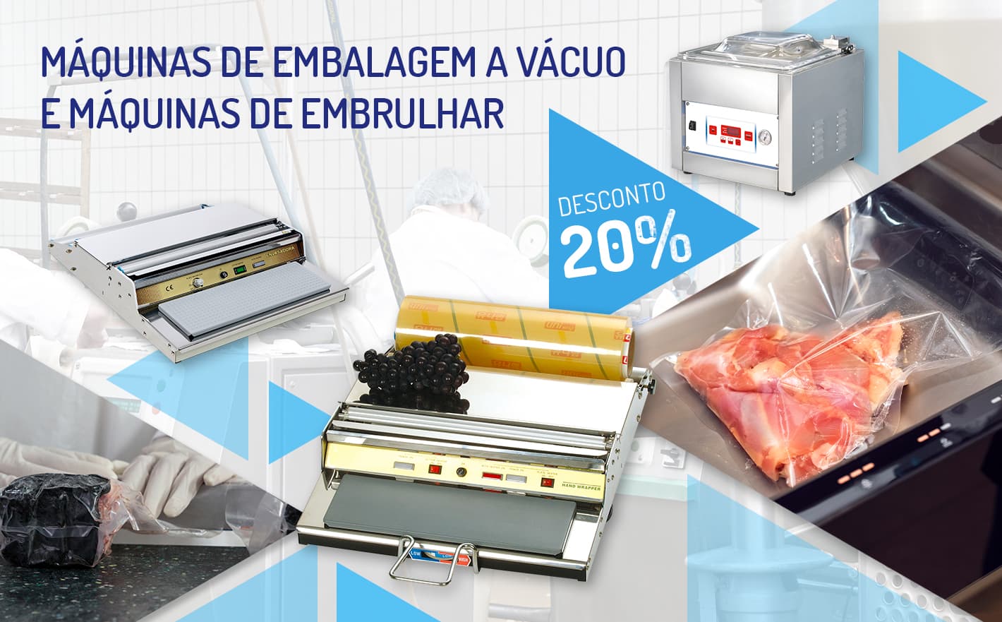 Máquinas profissionais de embalar e embalar a vácuo. A forma mais eficiente de preservar os alimentos