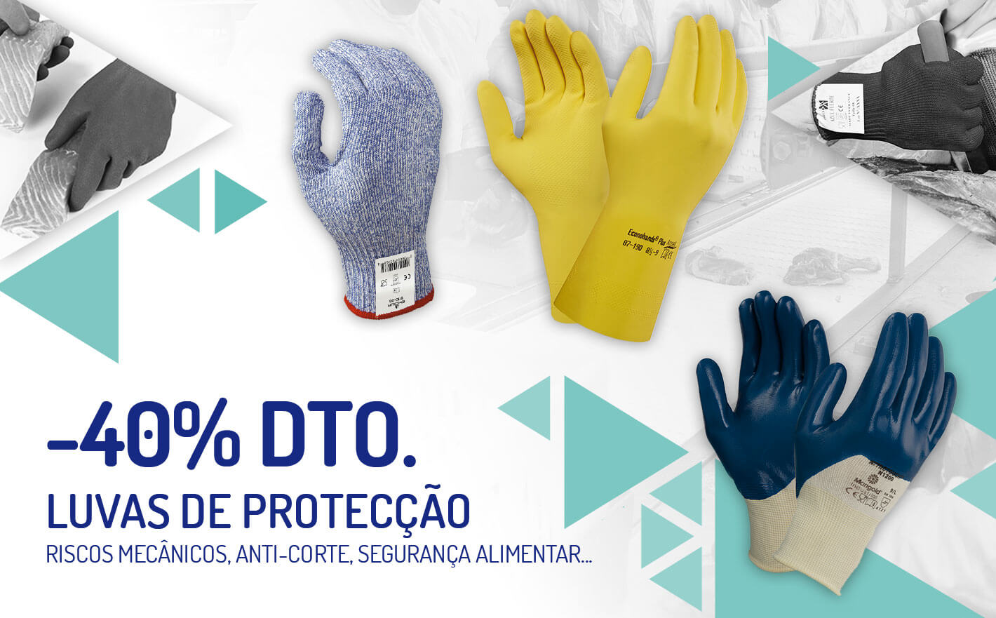 40% de desconto na selecção de luvas de protecção