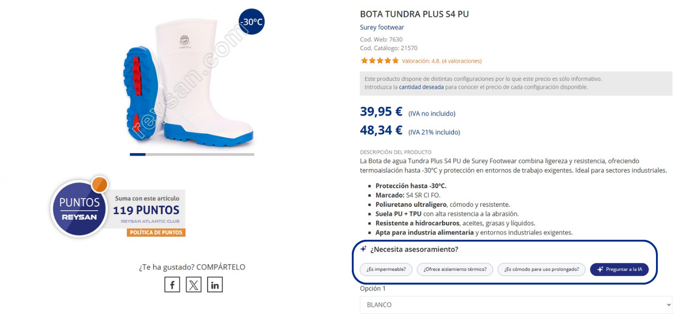 O nosso assistente de IA para encontrar EPI, calçado de segurança, vestuário de trabalho e vestuário descartável em poucos segundos.