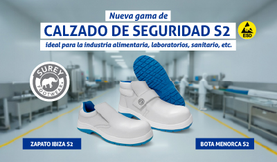 Surey Footwear lanza su nueva gama de calzado de seguridad S2 - ESD para la industria alimentaria, limpieza, laboratorios, sanitario, entre otros