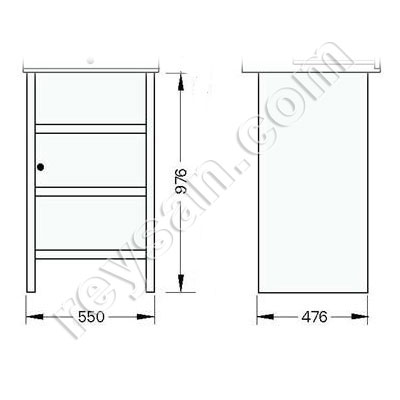 PÉ COMPUTA PRATELEIRAS+PORTA