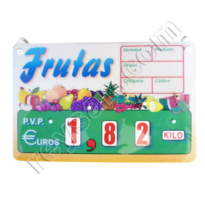 PORTA PREÇOS 6 FRUTAS CANADA