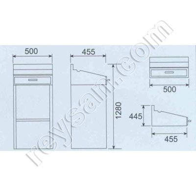 MESA SUP ALTA INOX  500X455