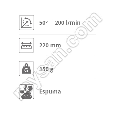 LANÇA DE ESPUMA 220 MM 50°/200L