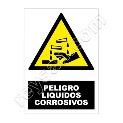 SEÑAL PELIGRO LIQUIDO CORROSIVO