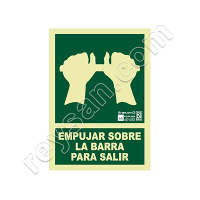 SEÑAL EMPUJAR SOBRE LA BARRA PARA SALIR