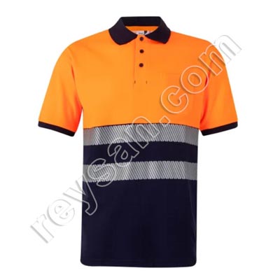 POLO ALGODÃO BICOLOR MANGA CURTA ALTA VISIBILIDADE