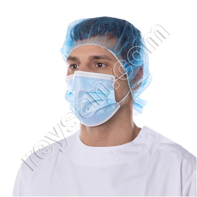 MÁSCARA 2 CAMADAS – AZUL COM ELÁSTICOS NA NUCA