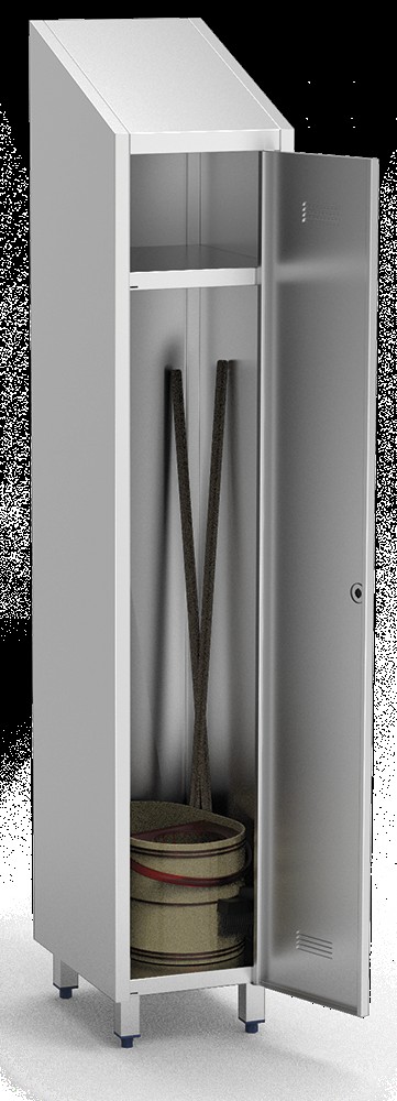 ARMÁRIO EM AÇO INOX COM PORTA DE BATENTE 370 × 480 × 2010 MM