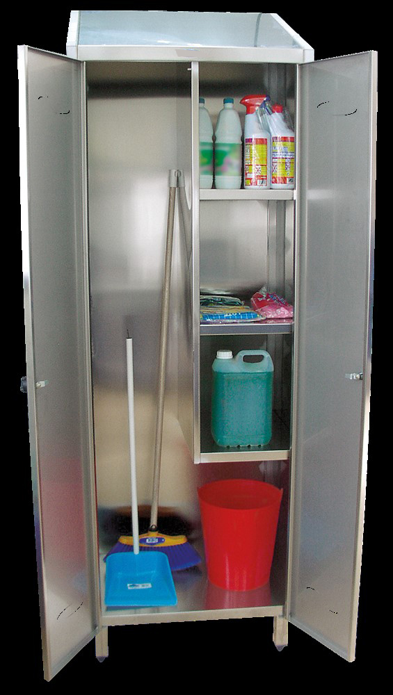 ARMÁRIO EM AÇO INOX COM PORTAS DE BATENTE 680 × 480 × 2010 MM