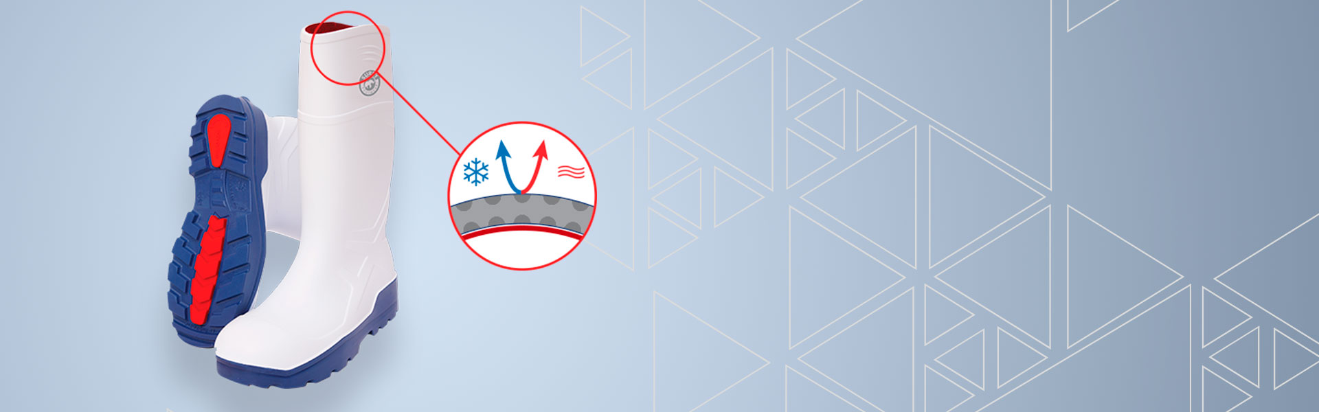 Botas Surey Footwear com estrutura porosa e inserção de TPU